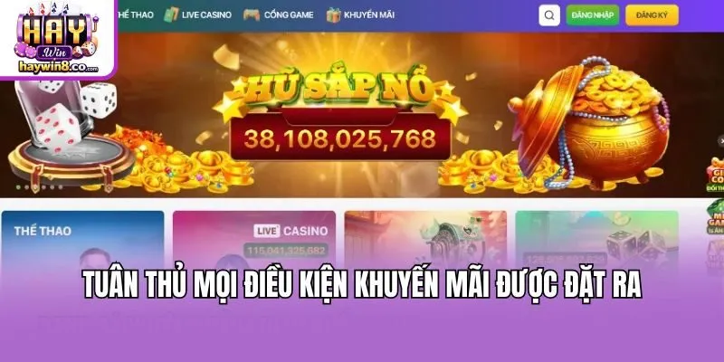 Tuân thủ mọi điều kiện khuyến mãi được đặt ra