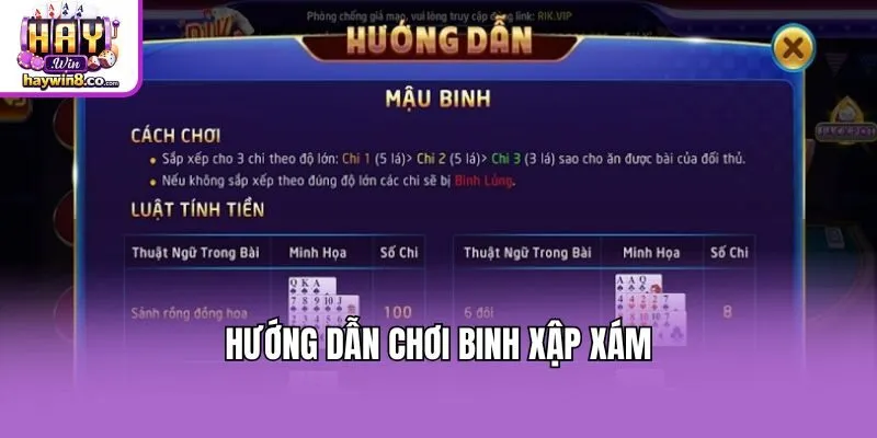 Hướng dẫn chơi Binh Xập Xám
