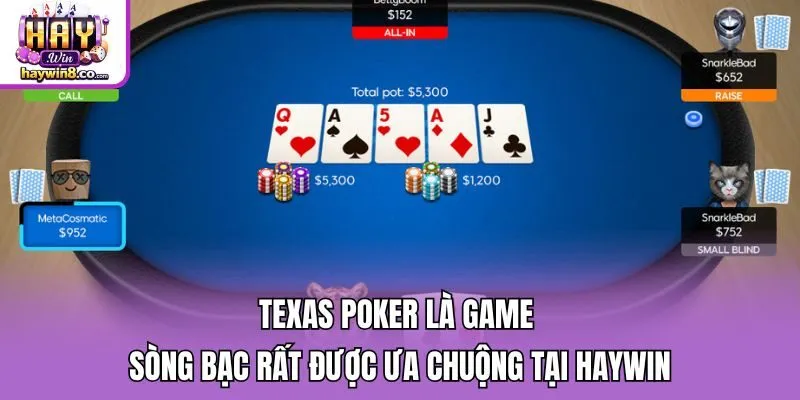 Texas Poker là game sòng bạc rất được ưa chuộng tại Haywin